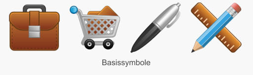 Icon Set Basissymbole im klassischen Grafikstil