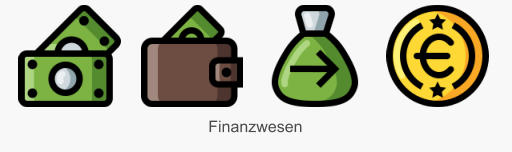 Icon Set Finanzwesen in Konturdarstellung mit Füllung